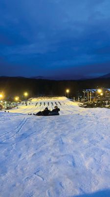 Cranmore Mountain
Greta Anderly and Lily Hinds doing some night tubing at Cranmore Mountain in North Conway, New Hampshire, during the February school break.
