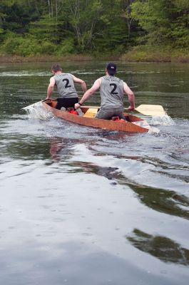 Memorial Day Boat Race
Keeping with an 80 year-old tradition, people with their home made boats raced toward the finish line during the annual Rochester Memorial Day Boat Race. Beginning at Grandma Hartley’s Reservoir on Snipatuit Road, boaters paddled the almost 12-mile race route to Herring Weir at River Road in Mattapoisett. There were 65 teams in all. Photo by Felix Perez.
