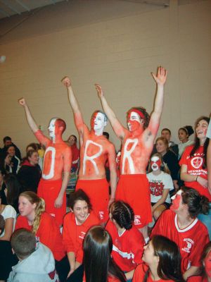 Bulldog Spirit
Monday night school spirit was out in full force for the Old Rochester Regional High School Bulldogs final victory and last home Varsity Boys Basketball game of the season.  It was ORR vs Case High School with a final score of 75-29. Photo by Sandy Thomas. February 19, 2009 edition
