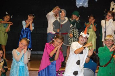 Frozen
After spending the week at MattRec’s Musical Theatre camp, participants in the camp put on an exciting show based on scenes and music from Frozen for family and friends on Friday afternoon.  Mattrec also offers  the Musical Theatre program in the Fall, Winter, and Spring as an after school program. Photo courtesy Greta Fox
