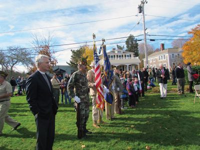 Veteran's Day 2013
The Tri-Town honored veterans on Monday with moving programs. In Marion, the parade included Cub Scout Pack 32, Master of Ceremonies Joe Napoli, and the Sippican School Band. In Mattpoisett, Daniel Mazzuca gave a speech that focused on what our country can do for veterans in need of jobs, housing, and mental health services. The Old Hammondtown School band and chorus provided strong performances. Photos by Joan Hartnet-Barry & Shawn Badgley.
