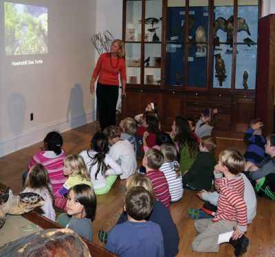 Marion Natural History Museum
The Marion Natural History Museum’s afterschool group enjoyed a wonderful program about sea turtles of Buzzards Bay last Wednesday. During the program the students had a chance to view videos of hatchling turtles, learn a little about sea turtle biology, and handle some live terrapins. We wish to thank Don Lewis and Sue Weber Nourse for providing this exciting program. Photos courtesy Turtle Journal.
