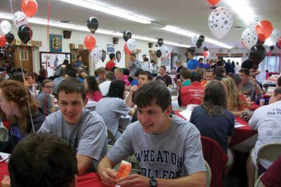 Senior Breakfast.
On Friday, members of the ORRHS Class of 2012 gathered together at the VFW in Marion for the annual Senior Breakfast.  Pictured are brothers Nathaniel Fuchs, left, and Walker Fuchs, right. Photo by Anne Smith. 
