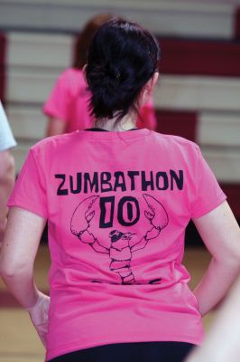 Zumbathon
The ORR high school gymnasium was alive with music and movement on Sunday, April 11, 2010, when dancers took to the floor for a good cause. For a $30 contribution, participants could Zumba for three hours, and the proceeds of the Zumbathon went to Compassionate Care for ALS in Falmouth, a non-profit organization that provides equipment and support to families affected by ALS. The Zumbathon was in honor of Jeffrey Lawrence, a 47-year-old man living with ALS (Amyotrophic lateral sclerosis).
