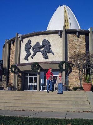 Football Hall of Fame
Andrew and Danya Bichsel pose with a copy of The Wanderer in Canton, Ohio while recently visiting the Pro Football Hall of Fame over Thanksgiving break. (Photo by and courtesy of Michael and Heather Bichsel). (11/30/06 issue).
