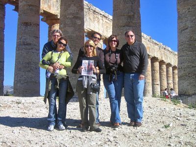 Temple Tourists
Mattapoisett residents Elin and Frank Bodin, Kelly and Dennis Barley, and Cindy and Tim Ray pose with their copy of The Wanderer in front of a Greek Temple in Segesta, Sicily during a November 2006 trip. (11/30/06 issue).
