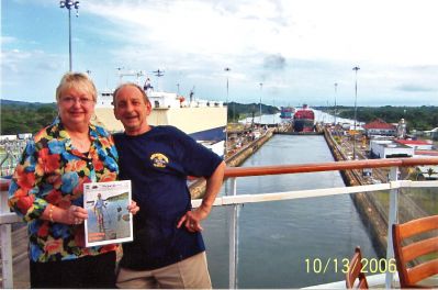 Panama Cruise
Claudette and Roger Bolduc of Rochester pose aboard the cruise ship Infinity with The Wanderer as they went through the Gatun Locks in the Panama Canal during a recent trip to Aruba, Mexico, Los Angeles and San Diego. (11/30/06 issue).
