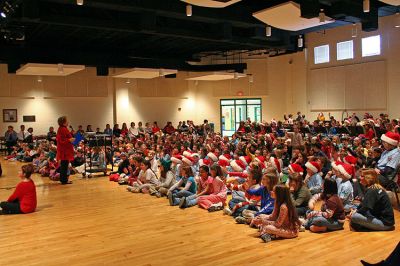 Braitmayer Benefactor
Staff and students at Sippican School in Marion recently honored the Braitmayer Foundation and former student Jack Braitmayer during an all-school meeting for their years of generosity to the school. (Photo by Robert Chiarito).
