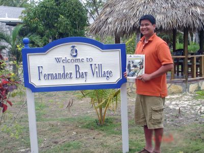 Bell in the Bahamas
Daniel Bell of Mattapoisett poses with a copy of The Wanderer at the entrance to Fernandez Bay Village on Cat Island, one of the outer islands in the Bahamas. (03/22/07 issue)
