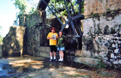 Mattapoisett to Montego
George and Cheryl Randall of Mattapoisett pose with a copy of The Wanderer in front of the water wheel at Montego Bay in Jamaica during a recent trip. (03/22/07 issue)
