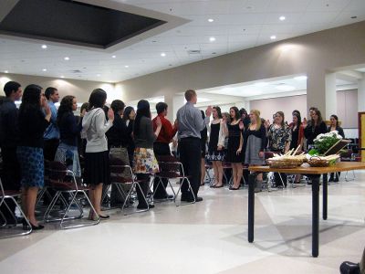 Honor Guard
National Honor Society inductees taking the NHS oath at ORR recently. (Photo by Olivia Mello)
