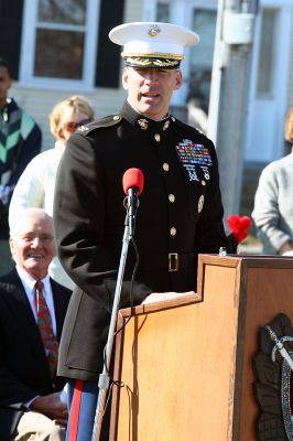 Marion Veterans Day 2008
Colonel William Mullen, USMC, delivers the main address during Marions Veterans Day Celebration. (Photo by Robert Chiarito).
