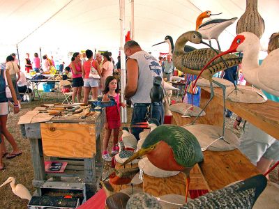 Celebrating Diversity
Hand-carved wooden birds was just one of the crafts on hand during Mattapoisett's Cultural Diversity Day held in Shipyard Park on Tuesday, August 7 as part of the town's weeklong slate of sesquicentennial events. (Photo by Kenneth J. Souza).
