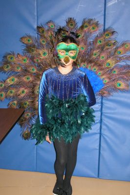 Mattapoisett Halloween Parade 2007
Third Place winner in the Grade 3 and 4 category was Kaley Sylvia as a peacock. (Photo by Deborah Silva).
