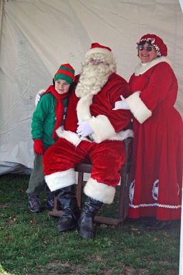 Holiday in the Park 2007
Santa, Mrs. Claus and their helper pose during Mattapoisett's annual "Holiday in the Park" celebration which was held in Shipyard Park on Saturday, December 1, 2007 and drew a record crowd to the seasonal seaside event. (Photo by Robert Chiarito).
