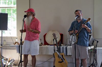 Stories and Songs
As part of the Mattapoisett Public Library's summer reading program, Davis Bates and Roger Tincknell presented a live performance called a "Multi-Cultural Celebration in Story and Song" in Reynard Hall of the Mattapoisett Congregational Church on Monday, June 25 which had kids singing and dancing to a variety of songs and stories. (Photo by Kenneth J. Souza).
