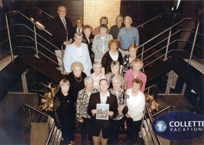 Cruise Gang
Members of the Mattapoisett Tour Group recently returned from a Tulip River Cruise to the Netherlands and Belgium and posed with a copy of The Wanderer. Group members pictured include (first row) Joan Daley, Audrey Mostrom, Greg Hall, Celeste Lake, Betty Botelho, (second row) Irene Daly, Pauline Mostrom, Pat Costa, Mary Scott, (third row) Roz Pierce, Jan Gallo, Merrill Fisher, (fourth row) Diane Hassett, Kay Levine, (fifth row) Paul Levine, Russell McReady, Peg Olney, David Olney and Victor Pierce.
