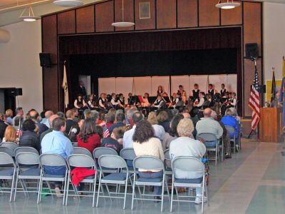 Veterans Day 2006
The Old Hammondtown School Band performs patriotic tunes during the 2006 Veterans Day Ceremonies held at Old Hammondtown School in Mattapoisett on Saturday, November 11. (Photo by Robert Chiarito).
