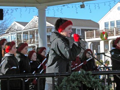 Mattapoisett Holiday Village Stroll 2006
Local favorites The Showstoppers performed during Mattapoisett's first annual Holiday Village Stroll on Saturday, December 2 in Shipyard Park. The event included a visit from Santa Claus, Mrs. Claus, and friends, along with the traditional town tree lighting ceremony. (Photo by Robert Chiarito).
