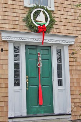 Mattapoisett Door Contest 2006
Winners of Mattapoisetts First Annual Holiday Village Door Decorating Contest, sponsored by the Mattapoisett Womans Club, were selected on Monday, December 11. Peter and Ann Martin, 17 Main Street won the Nautical Prize for this creative entry.  (Photo by Kenneth J. Souza).
