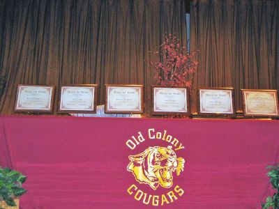 Hall of Fame
Old Colony Regional Vocational Technical High School in Rochester recently began their first-ever Sports Hall of Fame and inducted five former student-athletes into the inaugural class. (Photo courtesy of Joyce Lombard).

