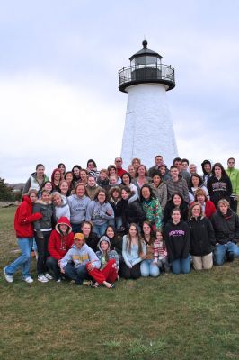 Exchange Farewell
Students from Old Rochester Regional High School and exchange students from Sonora, CA who participated in this years American Field Service (AFS) program held a farewell party at the Mattapoisett YMCA on Saturday night, April 5. The group then posed for a photograph at Neds Point in Mattapoisett the next day. (Photo by Robert Chiarito).
