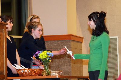 ORR Honor Society
ORR National Honor Society (NHS) Inductee Wendy Lopes of Mattapoisett receives a symbolic candle from member Niki Bourque during the recent Induction Ceremony held at the high school on Thursday, February 28 which added 28 new members to the local NHS. (Photo courtesy of Jane McCarthy).


