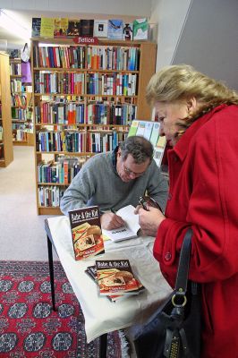Babe's Book
Local author Charlie Poekel of Marion signed copies of his book, Babe & The Kid, the legendary story of Babe Ruth and the sick child named Johnny Sylvester for whom he hit a home run in the World Series, at The Bookstall in Marion. (Photo by Robert Chiarito).
