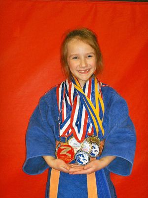 Judo Champ
Alyssa Quaintance of Rochester took first place in the 5- to 6-year-old division at Pedro's Judo Challenge held on February 23 in Wakefield, MA and first place again at the Ocean State International in RI on March 1. These were both high level tournaments with international players. Alyssa went 3-0 in both tournaments. Alyssa will compete in the Junior Nationals in Boston on June 29 and then in the Junior Olympics at Disney in Florida on July 25. (Photo courtesy of Bob Bridges).

