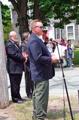 Memorial Day 2007
Board of Selectmen Chairman Bradford Morse speaks during Memorial Day Exercise held in Rochester on Sunday, May 27 in the town center. (Photo by Robert Chiarito).
