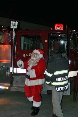 Tree Lighting
Santa arrived courtesy of the Rochester Fire Department for the town's annual Christmas Tree Lighting held outside Town Hall on Monday evening, December 8. (Photo by Kenneth J. Souza).
