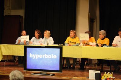 What's the Buzz?
The Second Annual Lizzie Ts Spelling Bee to benefit Marions Elizabeth Taber Library was held on Thursday, March 6 at the Marion Music Hall. Eleven teams of three members each competed in three rounds for the title of "Best Spellers." (Photo by Kenneth J. Souza).

