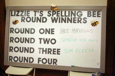 What's the Buzz?
The Second Annual Lizzie Ts Spelling Bee to benefit Marions Elizabeth Taber Library was held on Thursday, March 6 at the Marion Music Hall. Eleven teams of three members each competed in three rounds for the title of "Best Spellers." (Photo by Kenneth J. Souza).
