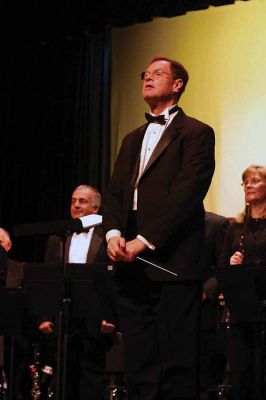 Super Symphony
Director Phillip Sanborn and members of the Tri-County Sumphonic take a bow during their Grainger, Gershwin and Gregson concert at the Gilbert D. Bristol Auditorium at Old Rochester Regional High School on Sunday afternoon February 1. (Photo by Robert Chiarito).
