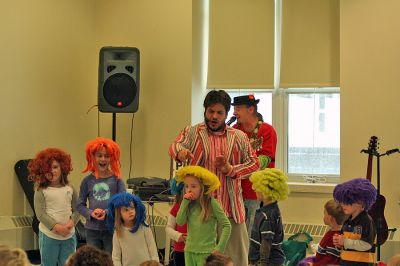 Toe Zone
Ever-popular local childrens entertainers the Toe Jam Puppet Band performed recently for an enthusiastic crowd at Sippican Elementary School in Marion last weekened in a show sponsored by the Mattapoisett YMCA. The show was a benefit for the YMCAs Annual Scholarship Fund. (Photo by Robert Chiarito).
