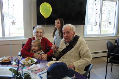 Centenarians
Centenarians Ann and Roy “Will” Wingate, a married couple, both turn 100 years old in 2025, so the Friends of the Marion Council on Aging held a celebration honoring the Wingates for their achievement on April 10 at the Cushing Community Center. Photos by Mick Colageo
