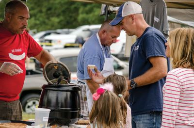 Mattapoisett Firefighter’s Association
The Mattapoisett Firefighter’s Association hosted a chowder competition on September 13 on the Mattapoisett Knights of Columbus grounds. Between 300 and 400 guests came to sample the chowder of 16 different teams, split into two categories: public safety and professional. The Rochester Firefighter’s Association took first place in the public safety category and also won the People’s Choice Award. Photos by Denzil Ernstzen
