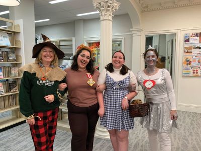 Elizabeth Taber Library
The librarians brought The Wizard of Oz to life at their Halloween party Thursday evening at the Elizabeth Taber Library. Photo courtesy Joan Hartnett Barry
