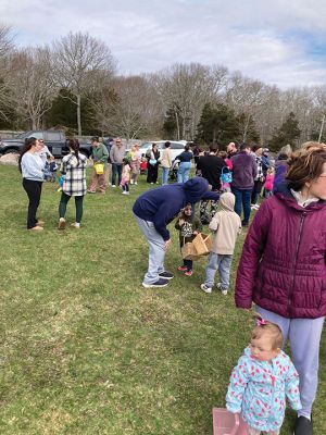 Annual Easter Egg Hunt
The annual easter egg hunt brought out several hundred people under light blue skies and a bit of sunshine. Little tykes of all ages enjoyed scampering around, scooping up eggs filled with goodies. The annual event is sponsored by the Mattapoisett Lions Club. Photo by Marilou Newell
