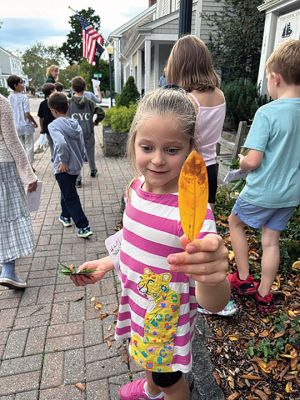 Marion Natural History Museum
Marion History Museum’s afterschool group explores fall leaf colors, identifies trees around town using a Tree and Park Committee guide, and spots a rainbow at Island Wharf. Photos courtesy of Elizabeth Leihold
