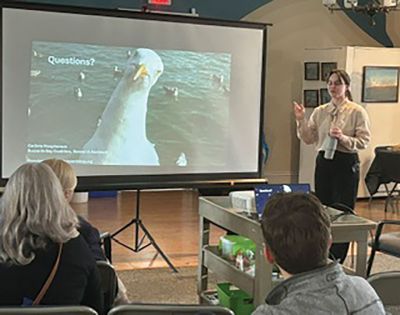 Marion Natural History Museum
On Friday, May 15, the Marion Natural History Museum celebrated its 154th anniversary. Museum welcomed Callista Macpherson from the Buzzards Bay Coalition, who discussed the importance of salt marshes for our wildlife, flood storage, carbon storage and coastal infrastructure. The museum wishes to thank Calista for her interesting program. Photos courtesy Elizabeth Leidhold
