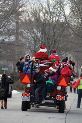 Marion Holiday Stroll 
Here Comes Santa Claus! – Santa made his big entrance to the Marion Holiday Stroll on Sunday, December 8, from across Sippican Harbor on his ‘water sleigh’ to the crowd that awaited him at the Town Wharf. The holiday stroll is the perfect way to get into the holiday spirit and capture a bit of that Christmas magic. Photo by Jean Perry
