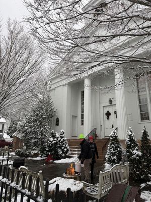 Marion Village Christmas Stroll
The Marion Village Christmas Stroll was this past cold and snowy Sunday. Santa and Ms. Clause arrived by their usual boat, though the cold and the wind sure made it look difficult to dock. Excited kids hurled snowballs all around (and at each other) as they waited for St. Nick. Photo by Sam Bishop
