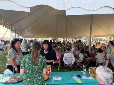 The Mattapoisett Woman’s Club hosted their 22nd annual Taste of Mattapoisett event in Shipyard Park on Tuesday evening. With their large tent set up on the eve of this weekend’s Harbor Days, patrons came to get tickets they could exchange at various booths for burgers, sandwiches, seafood, cookies, cake, and other goodies from local vendors. Photos by Sam Bishop

