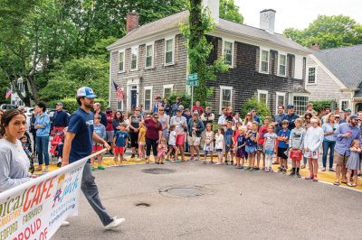Marion 4th of July Parade
Marion Town Administrator Jay McGrail and Select Board members Norm Hills, John Waterman, and Randy Parker walked the Independence Day parade route on Monday morning along with veterans, marching bands, Boy and Girl Scout troops, youth baseball teams, decorated floats, fire engines, and a convoy of antique cars. Beginning at the Town House, the parade route went up Spring Street, then east on Route 6 before going right onto Front Street all the way down to Main Street and back up to Spring. Photos by Ryan F
