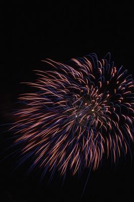 Back By Popular Demand 
And the rockets’ red glare, fireworks bursting in air over Sippican Harbor during the Marion fireworks, which resumed this year after a surge in fundraising efforts to bring the tradition back to Silvershell Beach. Photo by Jean Perry

