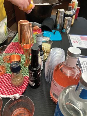 Literary Society’s Mocktails and Mixology Masterclass
Mattapoisett Public Library hosted the Literary Society’s Mocktails and Mixology Masterclass on Tuesday. Participants made mocktails with Jonathan Pogash, author of the 75th Anniversary Edition of Mr. Boston Bartender’s Guide. Photo by Marilou Newell. April 2, 2026 edition
