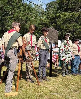 Revolutionary War
A bronze plaque commemorating the men who played a role in the fight for American independence was formally unveiled at a special ceremony on Saturday, September 19. The Boy Scouts rang the bell for each Revolutionary War patriot buried in Hammond Cemetery. Rochester Boy Scout Troop 31, led by Kevin Gretton, helped restore the graves in preparation for the event. September 24, 2026 edition
