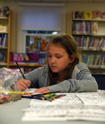 Peace with Paper
Peace with Paper, a drop-in event held at the Plumb Memorial Library. This event is to help build a better world through relaxing after a long day and is for kids and adults. Photo by Glenn C. Silva
