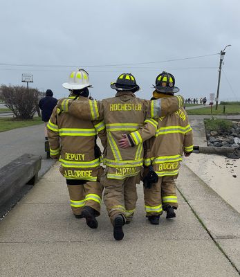 Rochester Fire Department
Members of the Rochester Fire Department participated in full gear for Saturday’s, 3-mile Team Hero's Walk held at Fort Taber in New Bedford. In the department’s 10th year walking, the participants raised $8,500, the largest amount raised to date as they symbolized the extra weight of living with Multiple Sclerosis. In 2014, Deputy Fire Chief and Highway Surveyor Jeff Eldridge was diagnosed with MS after experiencing the pain of trigeminal neuralgia, a condition he continues to battle while serving the Town
